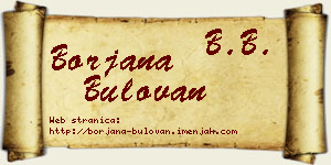 Borjana Bulovan vizit kartica